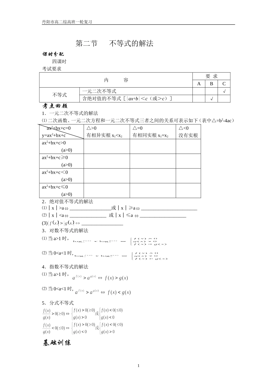 不等式的解法MicrosoftWord文档_第1页