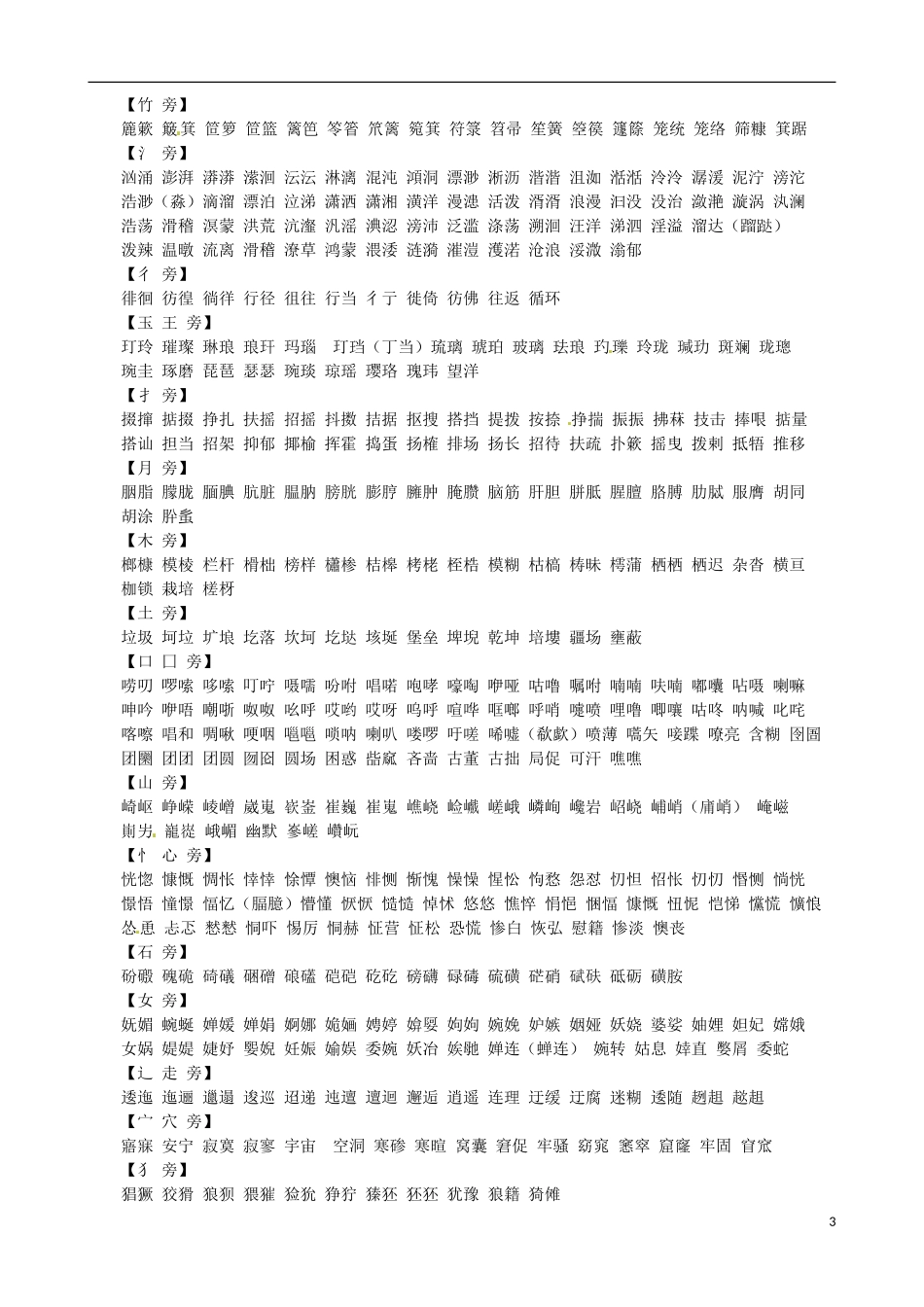 四川省攀枝花市第十二中学高二语文-联绵词复习-新人教版_第3页