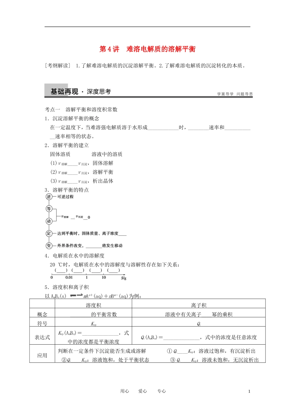 四川省成都市经济技术开发区实验中学高三化学总复习-8.4-难溶电解质的溶解平衡_第1页