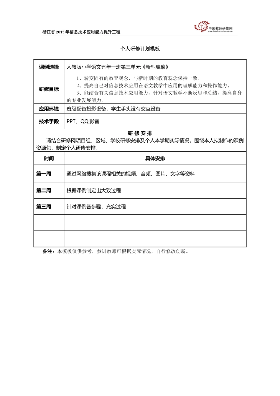 个人研修计划docx_第1页