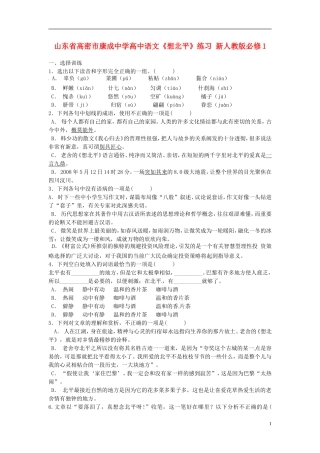 山东省高密市康成中学高中语文《想北平》练习-新人教版必修1