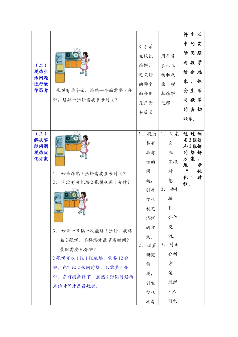 小学数学北师大2011课标版四年级《烙饼问题》_第2页