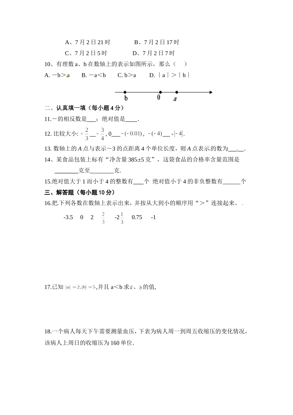 摸底考试数学卷_第2页
