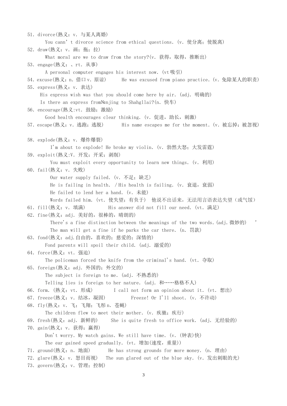 高考英语熟词生义词汇整理[1]_第3页