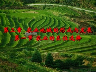 第三章第一节农业区位的选择(第一课时)