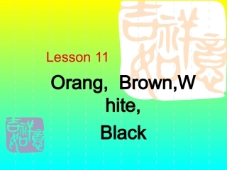 冀教版三年级英语上册Lesson11orange-brown-white-black课件