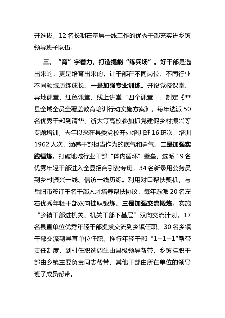 干部队伍建设工作汇报_第3页