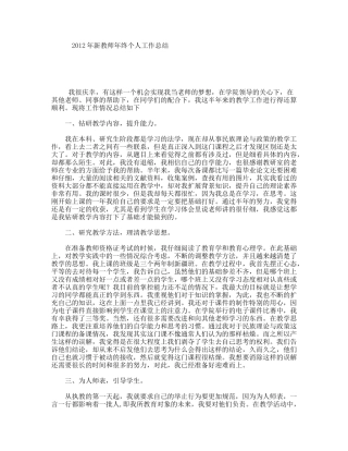 新教师终个人工作总结