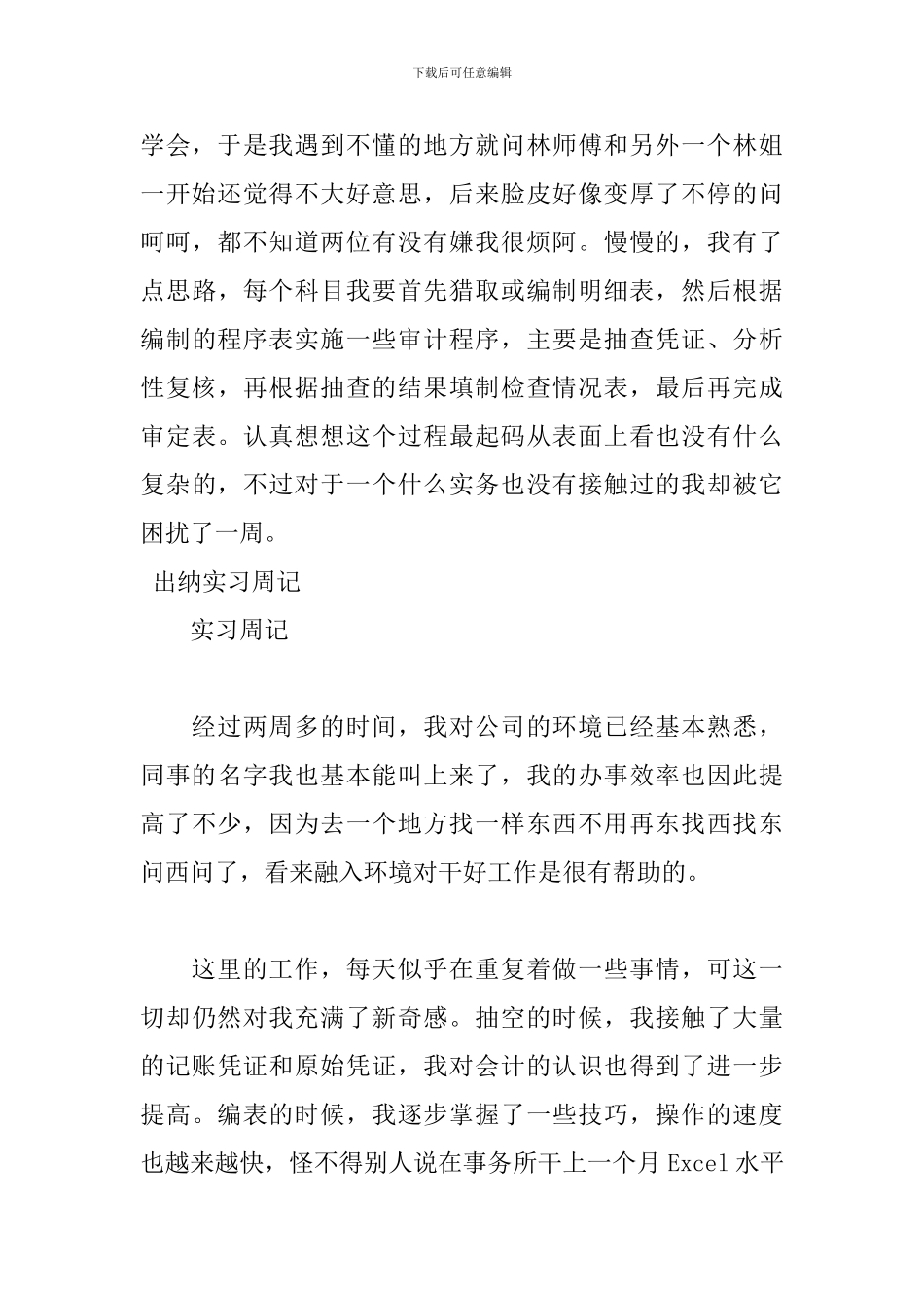 2024出纳实习周记范文_第3页