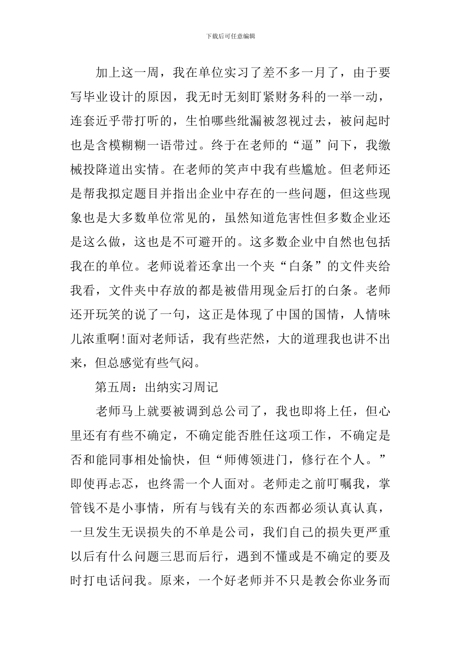 2024出纳实习周记_第3页