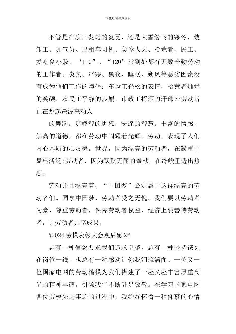 2024劳模表彰大会个人观后感五篇_第2页
