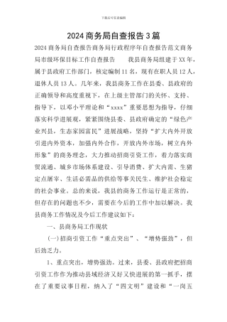2024商务局自查报告3篇