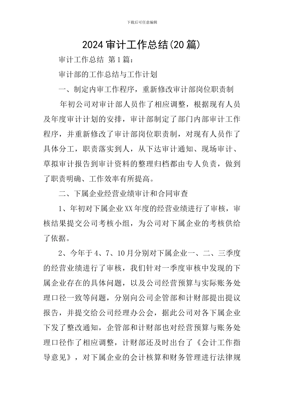 2024审计工作总结_第1页