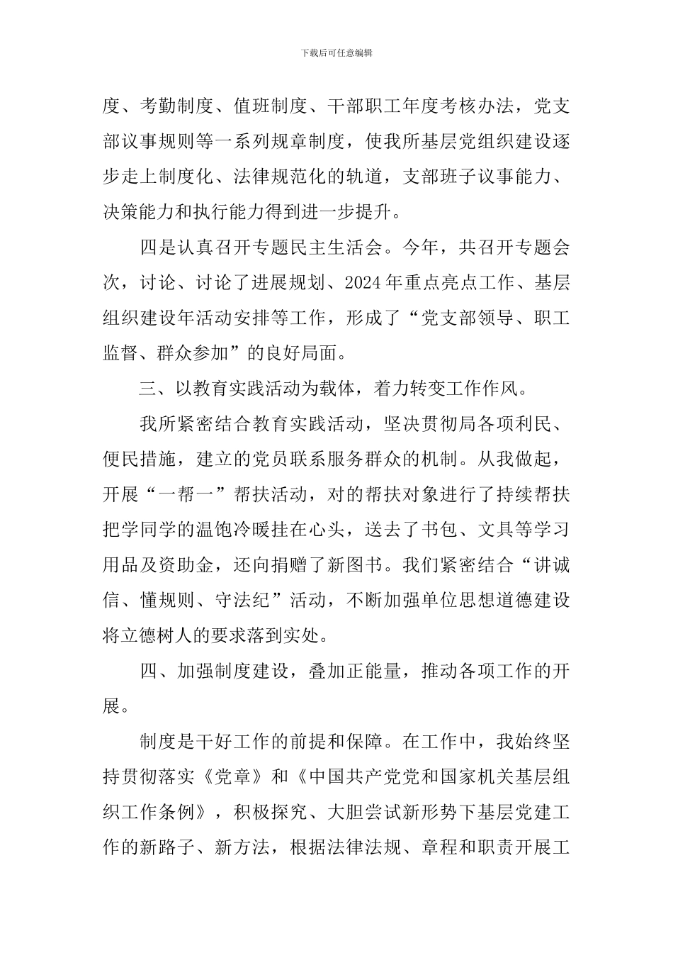 2024局党支部书记述职报告范文_第3页