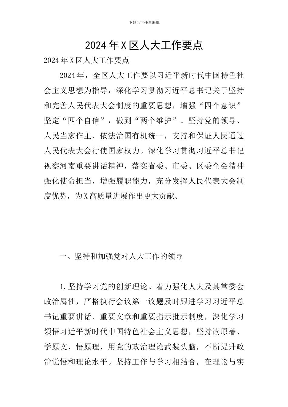 2024年X区人大工作要点_第1页