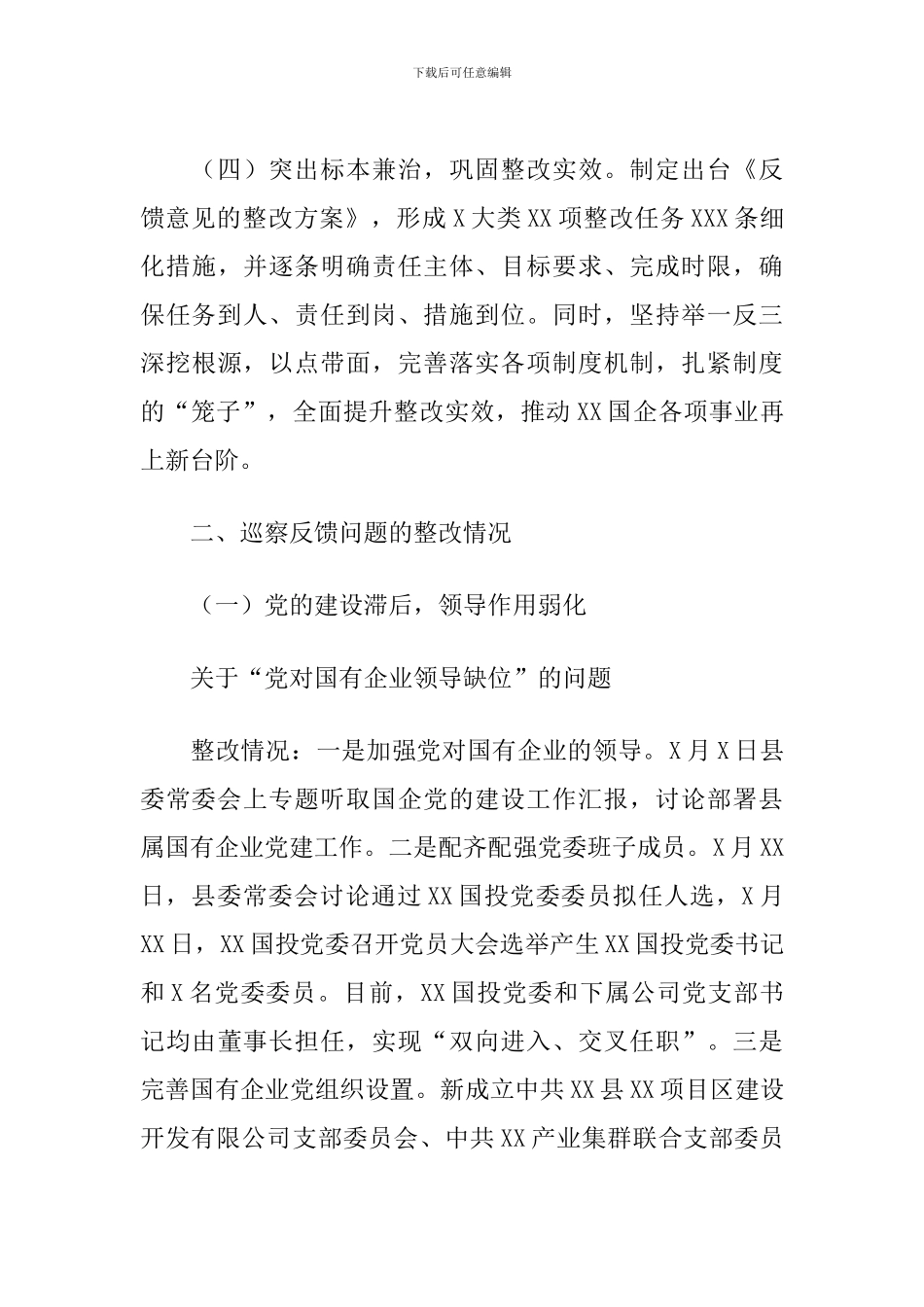 2024年人民政府党组关于巡察XX国投公司党委_第3页