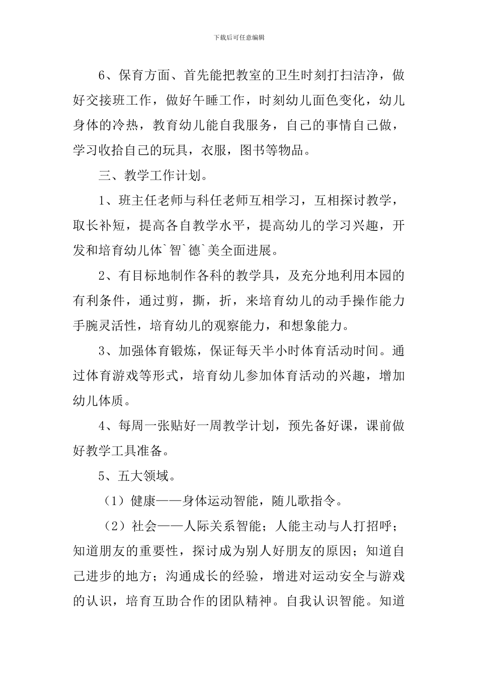 2024年学前教育工作计划_第2页
