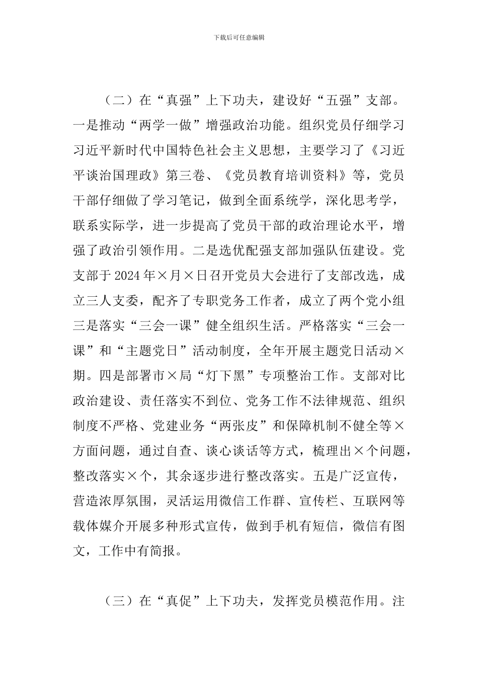 2024年度X市X站党支部书记抓党建工作述职报告_第2页