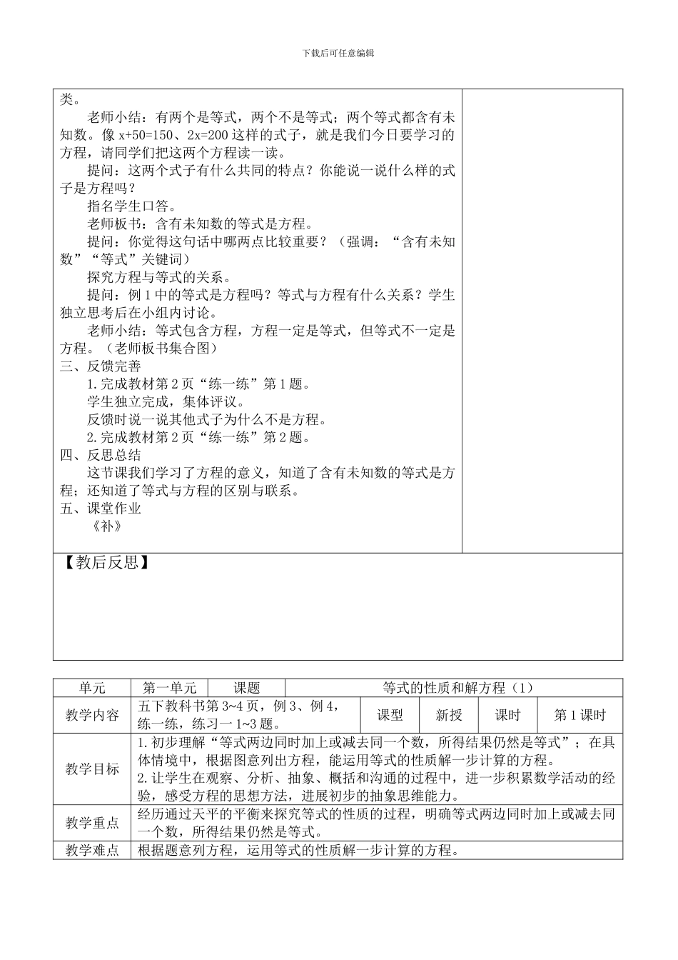 2024年新苏教版五年级下数学全册教案含教学反思教学设计说课稿案例_第2页