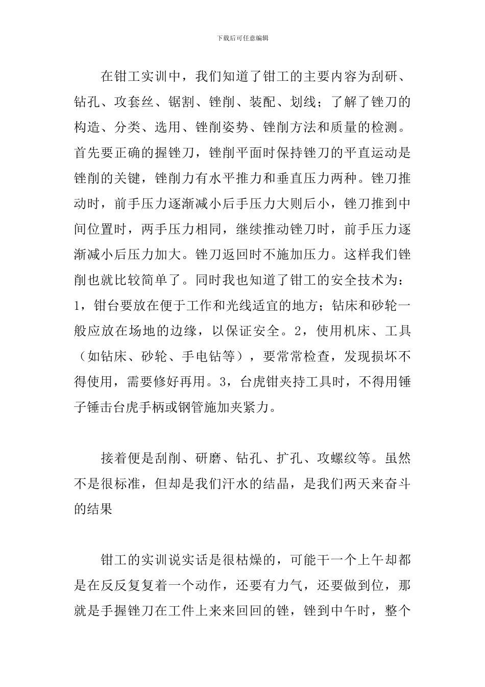 2024钳工实训报告范文_第2页