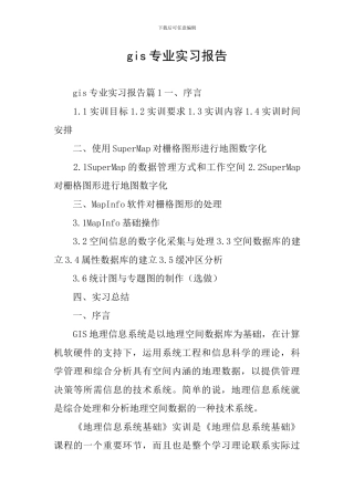 gis专业实习报告