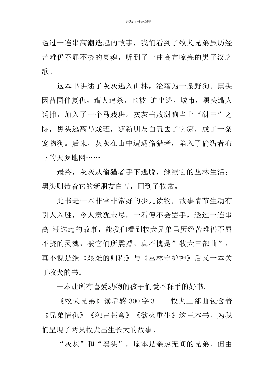 《牧犬兄弟》读后感范文300字_第2页