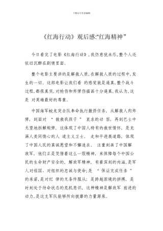 《红海行动》观后感红海精神