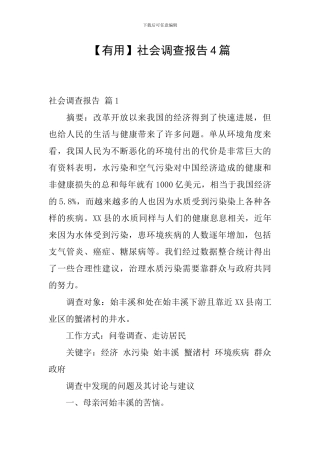 【实用】社会调查报告4篇
