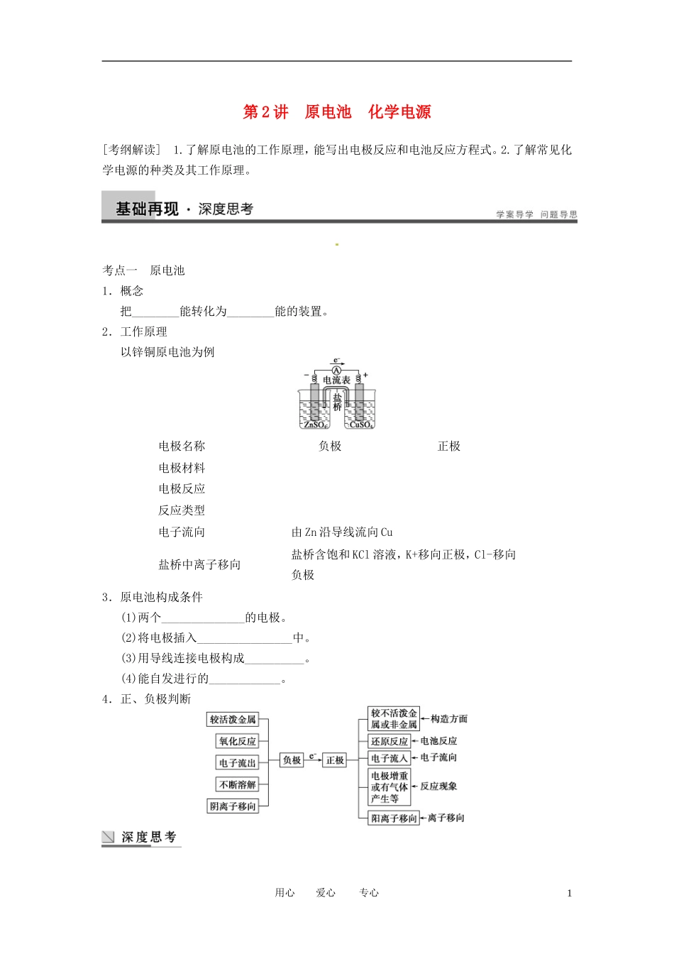 四川省成都市经济技术开发区实验中学高三化学总复习-6.2-原电池、化学电源_第1页