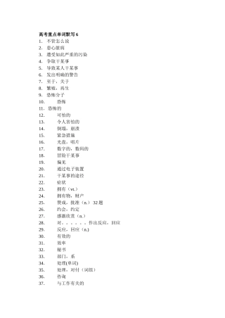 高考重点单词默写6