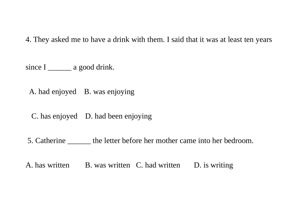 过去完成时态练习_第3页