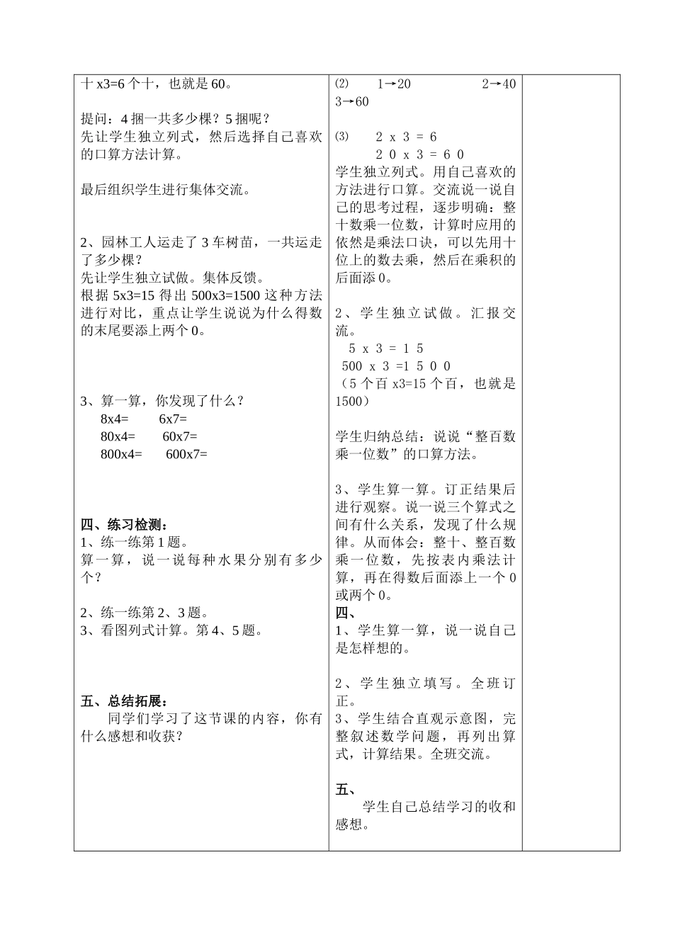 小学数学北师大2011课标版三年级小树有多少棵(整十、整百、整千数乘一位数的口算乘法)_第2页