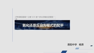 进一步认识氧化还原反应