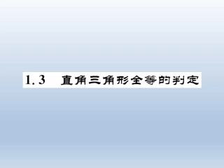1.3直角三角形全等的判定