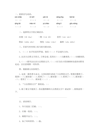 《大自然的文字》作业设计