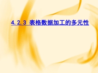 4.2.3表格数据加工的多元性