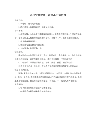 小班安全教育：我是小小消防员