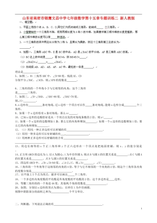 山东省高密市银鹰文昌中学七年级数学下册-第十五章专题训练二(无答案)-新人教版