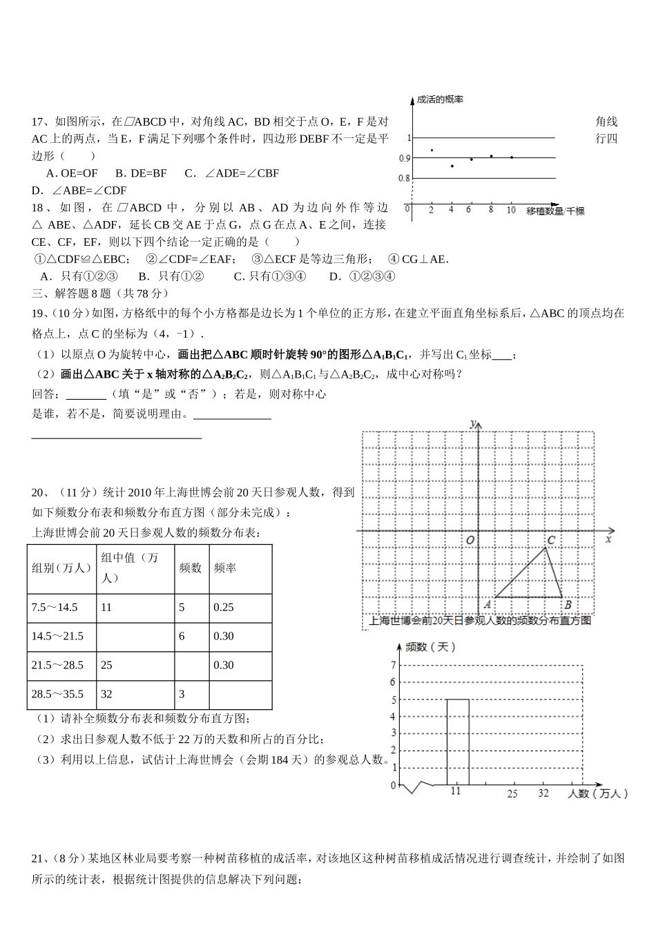 八年级数学第二学期第一次阶段教研_第2页