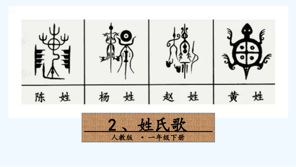 (部编)人教语文2011课标版一年级下册《姓氏歌》ppt_第1页