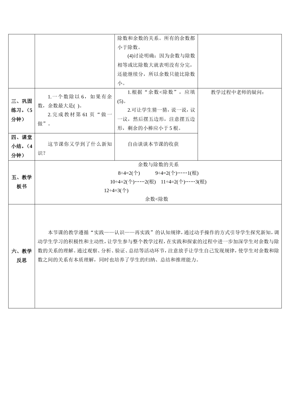 小学数学人教2011课标版二年级余数与除数的关系-(2)_第2页