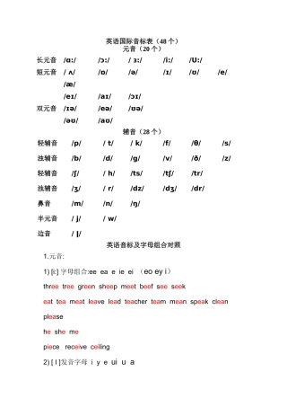 英语国际音标表