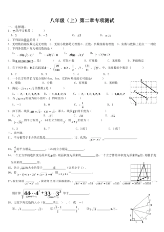 白台子初中八年级(上)专项测试