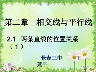 对顶角、余角和补角
