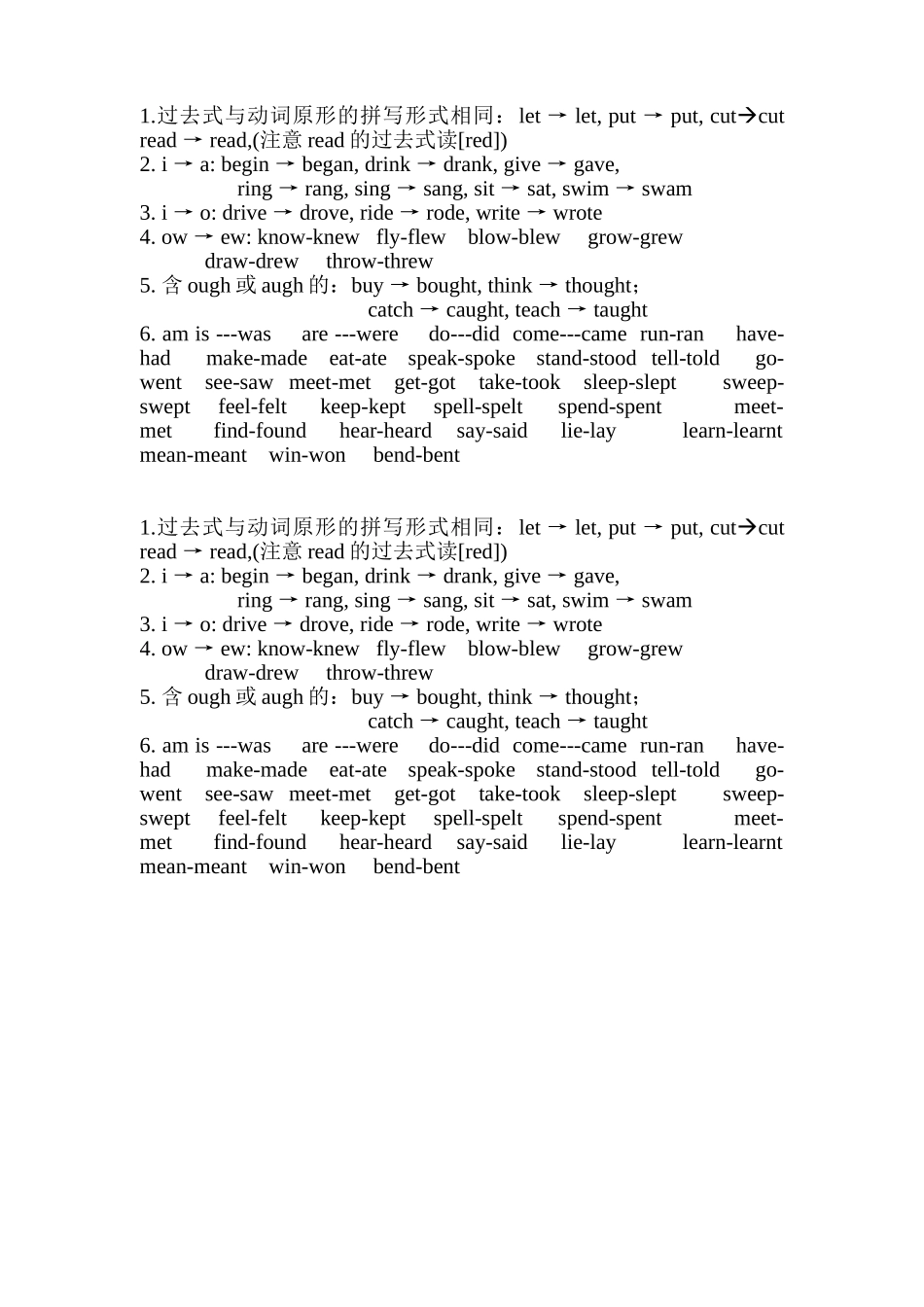 动词过去式完整_第1页