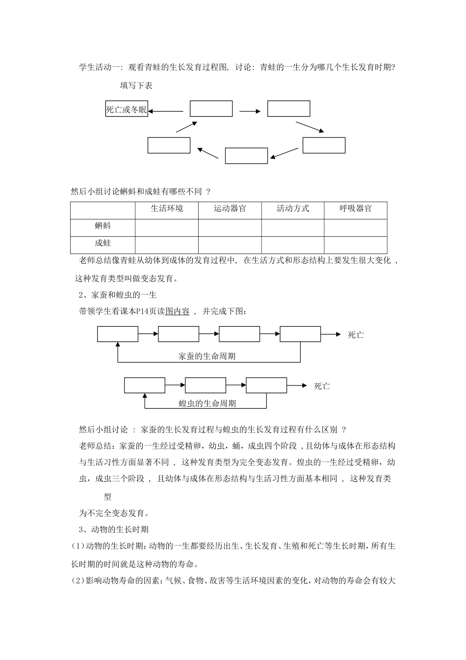 《第3节-动物的生长时期》教案1_第2页