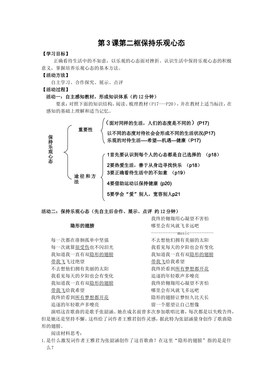 第2课第二框保持乐观心态_第1页
