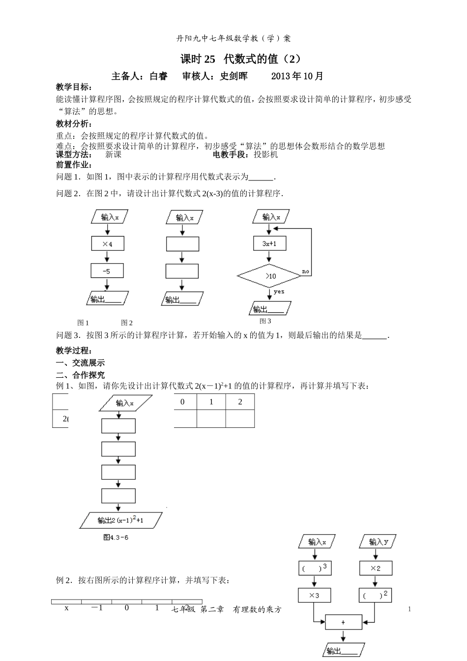 课时25、代数式的值(2)_第1页