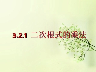 江苏省常州市花园中学九年级数学上册《二次根式的乘法》课件