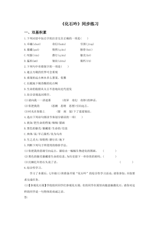 《化石吟》同步练习2